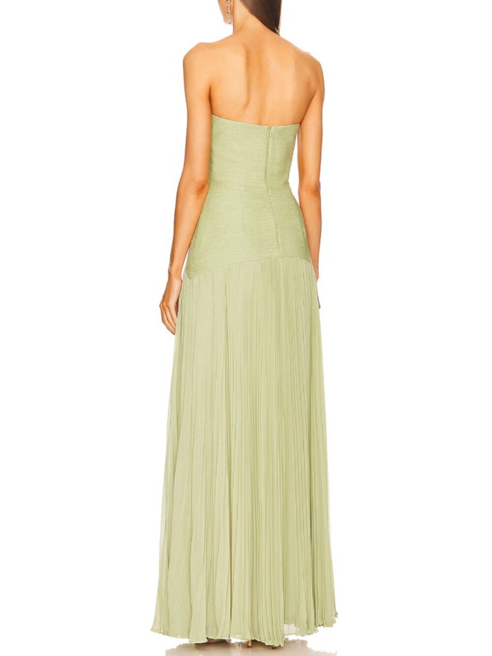 BEST Alexis Sunniva Maxi Dress Gown - Sage Pleated Party Cocktail Wedding - Picture 6 of 13